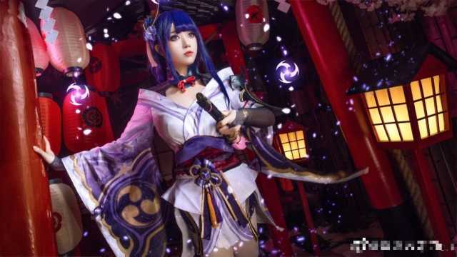 在《原神Impact》中的美丽迷人cosplay，coser@Zion化身雷电将军-ACGAI艺图